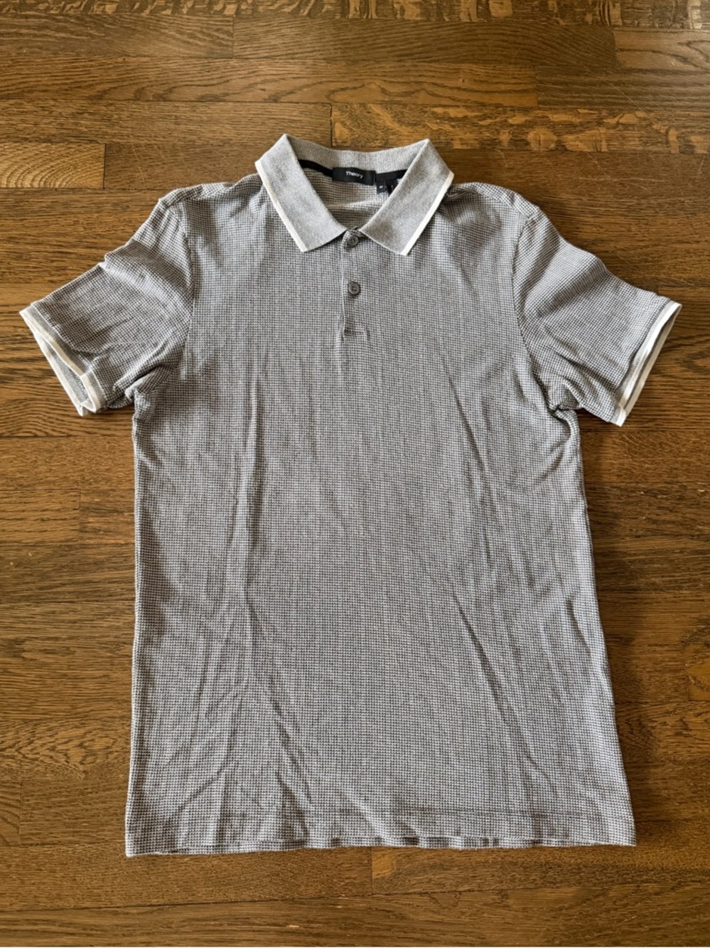 theory ticking jacquard knit polo